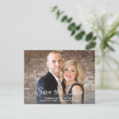 De moderne elegante foto van de manuscriptbruiloft aankondigingskaart (Staand voorkant)