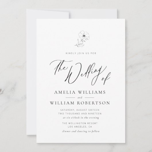 de moderne elegante uitnodiging van de manuscriptb (Voorkant)