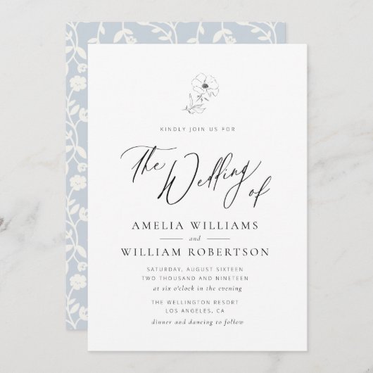 de moderne elegante uitnodiging van de manuscriptb (Voorkant / Achterkant)