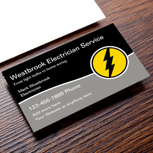De moderne Elektriciendienst met Logo-Sjabloon Visitekaartje