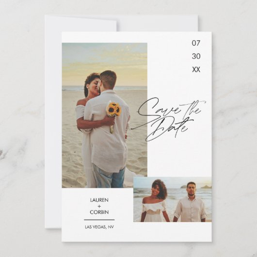 De moderne en Eenvoudige Foto sparen de Uitnodigin Kaart (Voorkant)