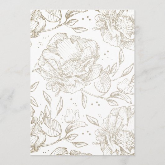 De moderne floralen van het manuscriptgoud sparen  save the date (Achterkant)