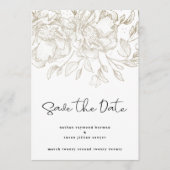 De moderne floralen van het manuscriptgoud sparen  save the date (Voorkant)