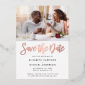 De moderne Folie van de Foto sparen de Aankondigin Folie Uitnodiging (Achterkant)