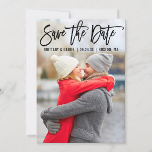 De moderne Foto B van het Manuscript van de Borste Save The Date