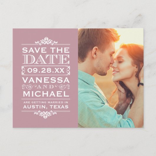 De moderne Foto bewaart de Datum Aankondigingskaart (Voorkant)