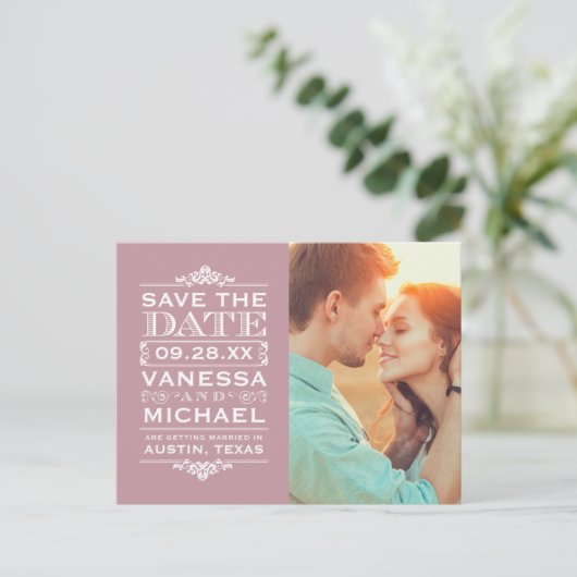 De moderne  Foto bewaart de Datum Aankondigingskaart (Staand voorkant)