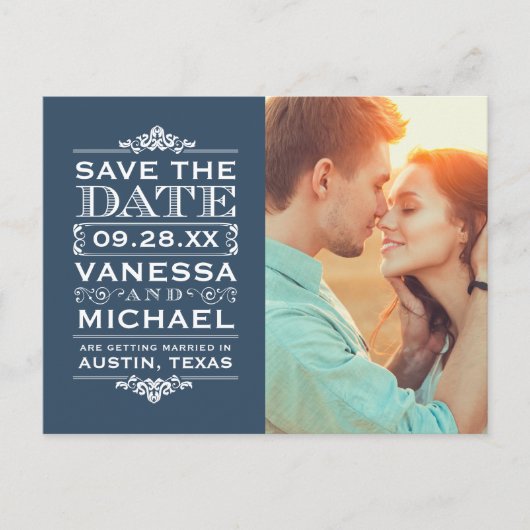 De moderne  Foto bewaart de Datum Aankondigingskaart (Voorkant)