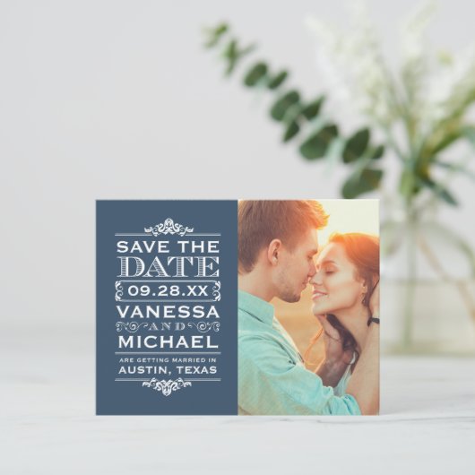 De moderne  Foto bewaart de Datum Aankondigingskaart (Staand voorkant)