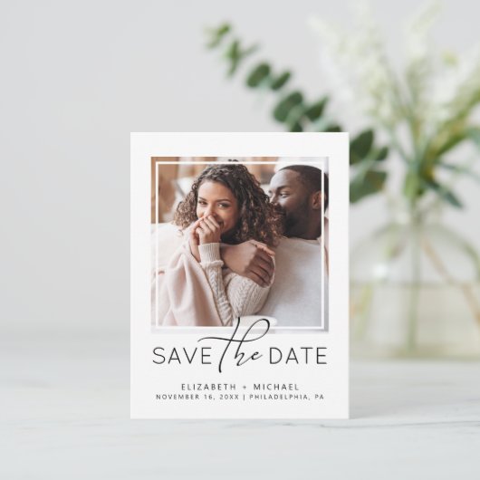 De moderne Foto bewaart de Datum Aankondigingskaart (Staand voorkant)