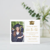 de moderne foto bewaart de datum - afstuderen aank (Staand voorkant)