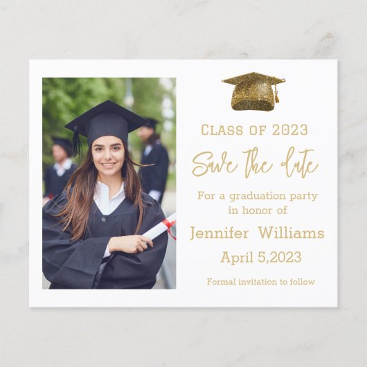 de moderne foto bewaart de datum - afstuderen aank (Voorkant)