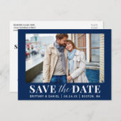 De moderne Foto bewaart de Datum - Blauw of de Kle Briefkaart (Voorkant / Achterkant)