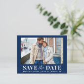 De moderne Foto bewaart de Datum - Blauw of de Kle Briefkaart (Staand voorkant)