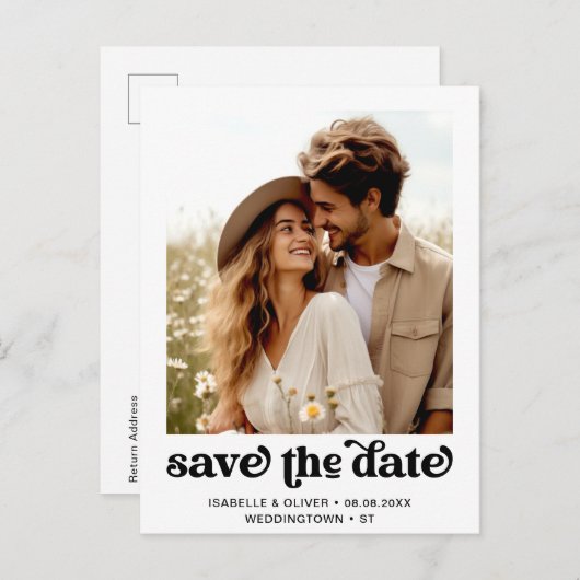 De moderne Foto bewaart de Datum Briefkaart (Voorkant / Achterkant)