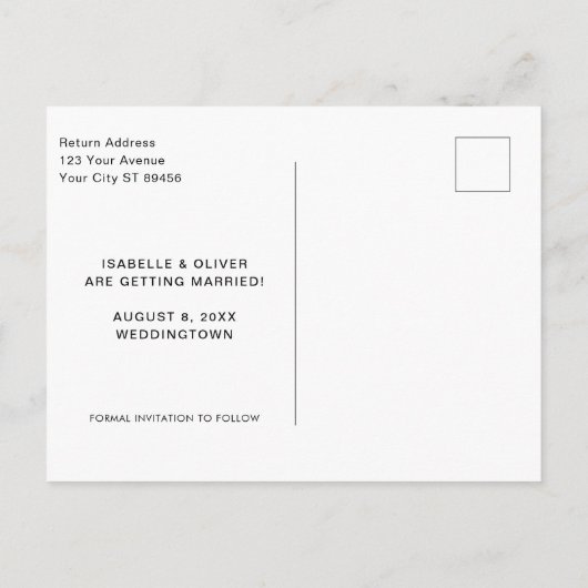 De moderne Foto bewaart de Datum Briefkaart (Achterkant)