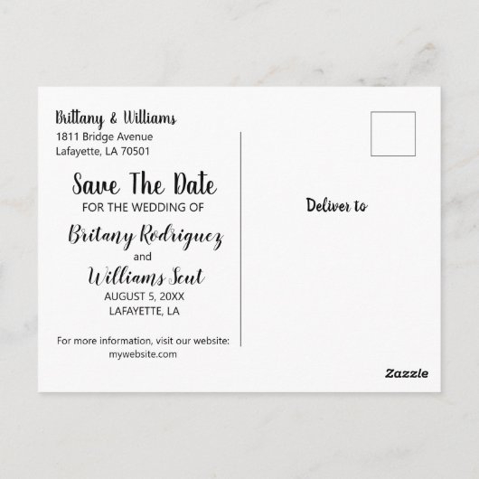 De moderne Foto bewaart de Datum Briefkaart (Achterkant)