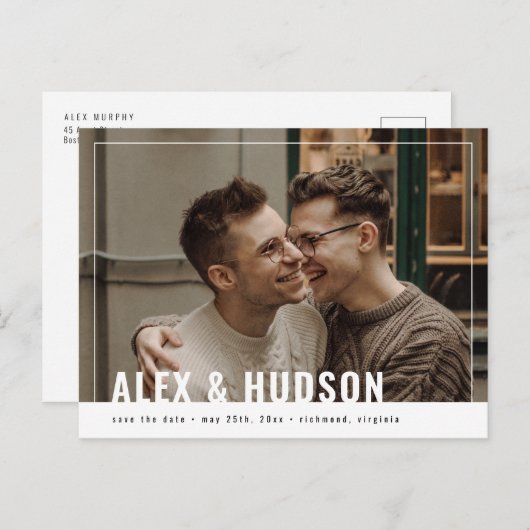 De moderne Foto bewaart de Datum Briefkaart (Voorkant / Achterkant)