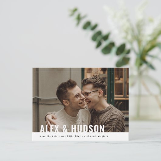 De moderne Foto bewaart de Datum Briefkaart (Staand voorkant)