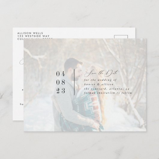 De moderne Foto bewaart de Datum Briefkaart (Voorkant / Achterkant)