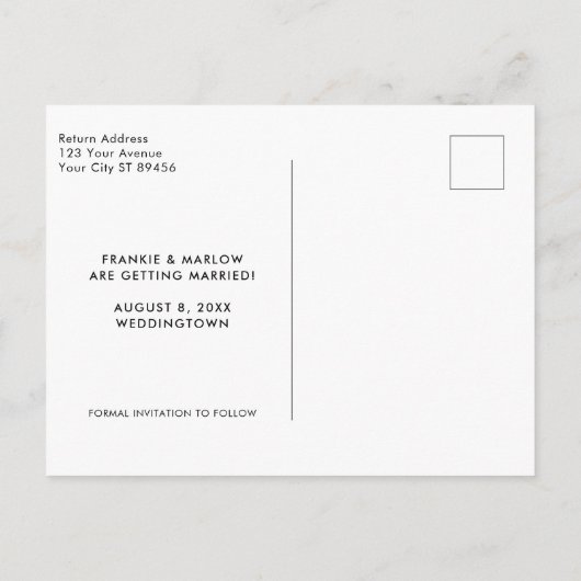 De moderne Foto bewaart de Datum Briefkaart (Achterkant)