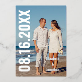 De moderne Foto bewaart de Datum Folie Uitnodiging