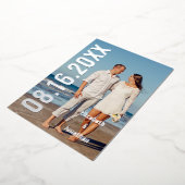 De moderne Foto bewaart de Datum Folie Uitnodiging (Gedraaid)