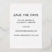 De moderne Foto bewaart de Datum Folie Uitnodiging (Achterkant)