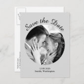 De moderne Foto bewaart de Datum - grijs Aankondigingskaart (Voorkant / Achterkant)