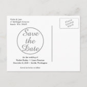 De moderne Foto bewaart de Datum - grijs Aankondigingskaart (Achterkant)