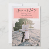 De moderne Foto bewaart de Datum | Koraal Save The Date (Voorkant)