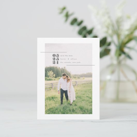 De moderne Foto bewaart de Datum Post Kaart (Staand voorkant)