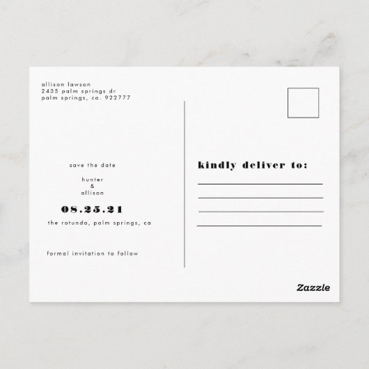 De moderne Foto bewaart de Datum Post Kaart (Achterkant)