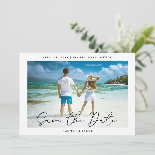 De moderne Foto bewaart de Datum Save The Date (Staand voorkant)