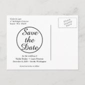 De moderne Foto bewaart de Datum - zwart Aankondigingskaart (Achterkant)