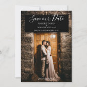 De moderne Foto bewaart de Datum | Zwart Save The Date (Voorkant)