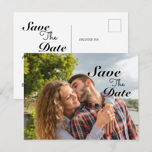 De moderne foto bewaart de datumaankondiging briefkaart (Voorkant / Achterkant)