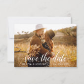 De moderne Foto bewaart de Handgeschreven Datum Save The Date (Voorkant)