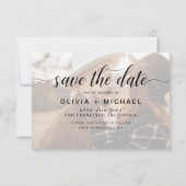 De moderne Foto bewaart de Handgeschreven Datum Save The Date (Achterkant)