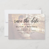 De moderne Foto bewaart de Handgeschreven Datum Save The Date (Achterkant)