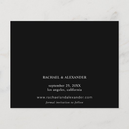 De Moderne Foto BW van de begroting Datum sparen d Flyer (Achterkant)