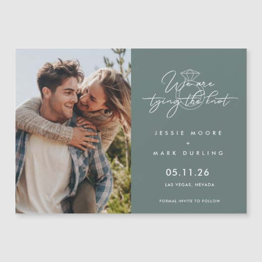 De moderne Foto die de Knot Wedding bindt sparen d (Voorkant)