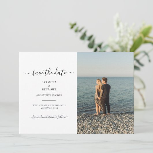 De Moderne Foto sparen de Datum Save The Date (Staand voorkant)