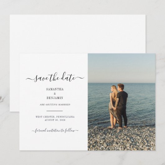 De Moderne Foto sparen de Datum Save The Date (Voorkant / Achterkant)