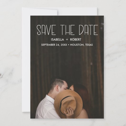 De moderne foto STYLISH sparen de datum gepersonal Save The Date (Voorkant)