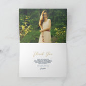 De moderne Foto van Afstuderen Glitz dankt u Bedankkaart (Binnen)