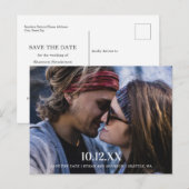 De moderne Foto van de Typografie sparen de Datum Aankondigingskaart (Voorkant / Achterkant)