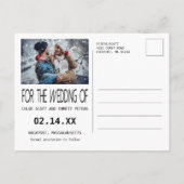 De moderne Foto van de Typografie sparen de Datum Aankondigingskaart (Achterkant)