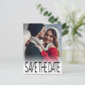 De moderne Foto van de Typografie sparen de Datum Aankondigingskaart (Staand voorkant)