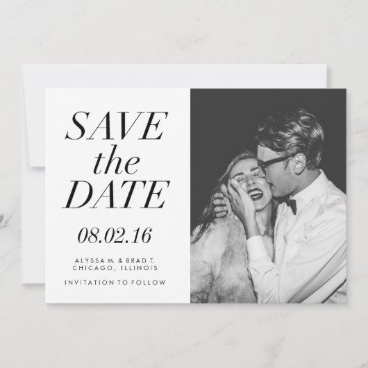 De moderne Foto van de Typografie sparen de Datum Save The Date (Voorkant)